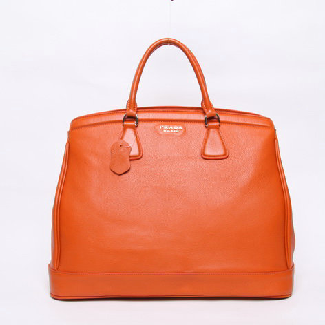2014 Prada original grainy calfskin tote bag BN2440 orange